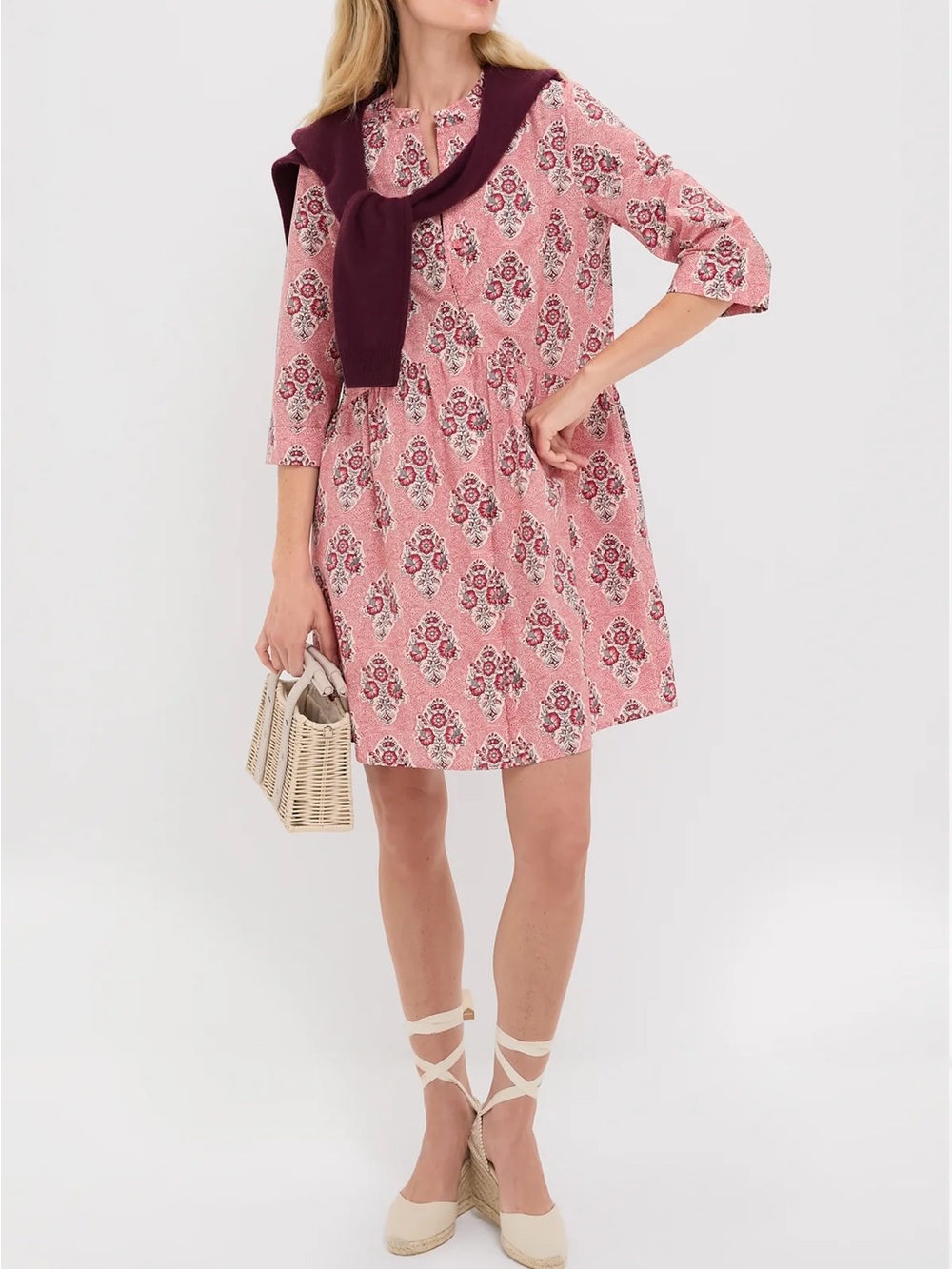 Tuckernuck Scarlet Sonata Royal Shirt Dress Red Print Women's Large